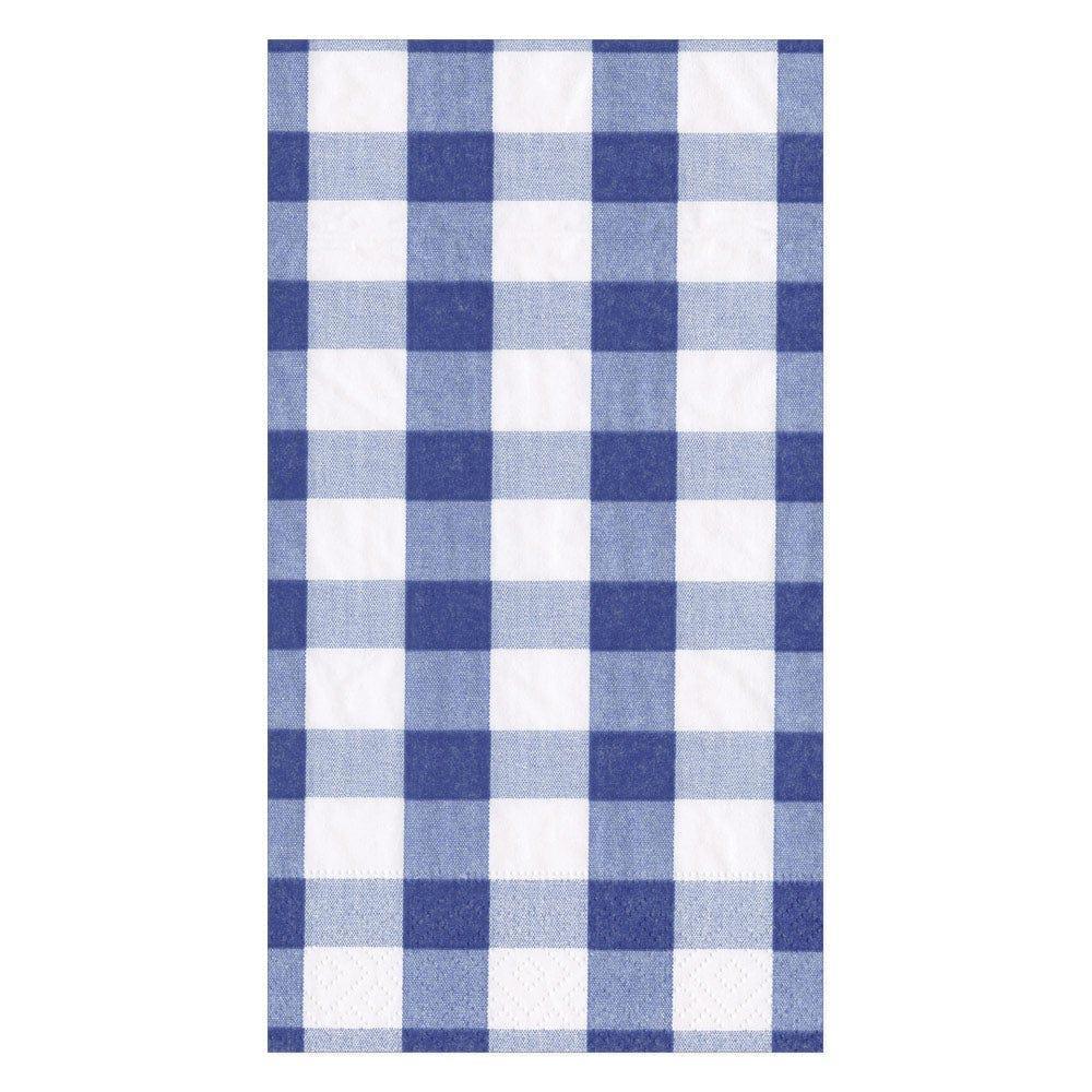 Blue Gingham Paper Guest Towel Napkins